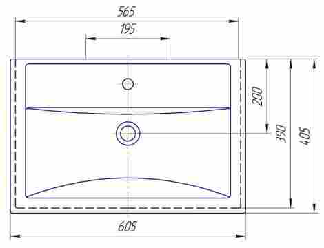 Kirovit Фостер 600 Раковина встраиваемая с отверстием под смеситель фото 2