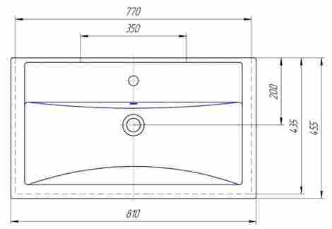 Kirovit Фостер 800 Раковина встраиваемая с отверстием под смеситель фото 2