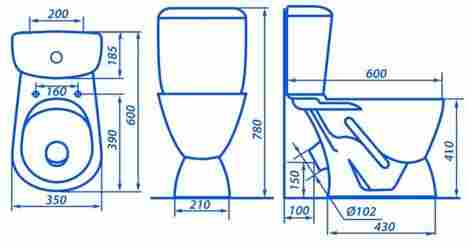 Кировская керамика Валдай Унитаз-компакт, косой выпуск, с сиденьем полипропилен фото 2