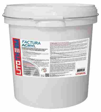 LITOTHERM Factura Acryl Декоративная акриловая штукатурка Шуба, фракция 1,5 мм, колерованная (25 кг)