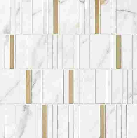 Мозаика Allmarble Wall Mosaico Golden White Barcode Lux