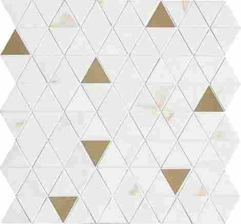 Мозаика Allmarble Wall Mosaico Golden White Tria Satin