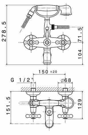 Noken Feis смеситель для ванны с душем, с монолитным изливом 100038520 фото 2
