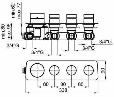 Noken Pure Line Смеситель для душа термостатический, внешняя часть 100180986 фото 2
