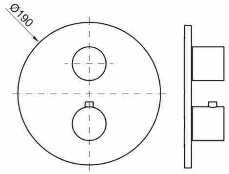 Noken Rondo Смеситель для душа термостатический,внешняя часть, хром фото 2