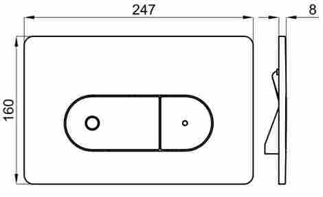 Noken Smart Line Oval Двойная кнопка слива, черная фото 2