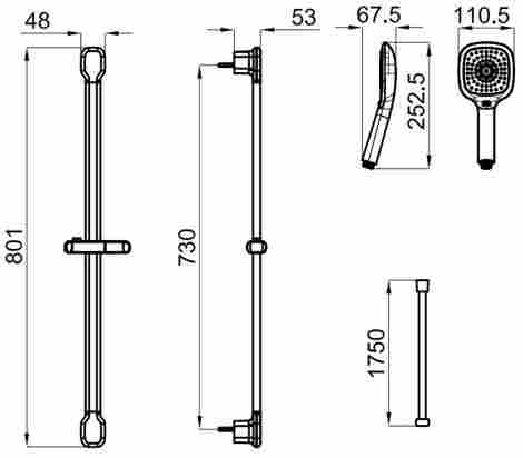 Noken Urban душевая стойка с ручным душем 100094132 фото 2