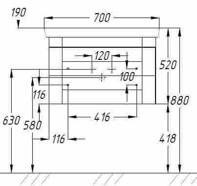 Opadiris Лаварро Тумба под раковину Дрея Q700, подвесная, венге фото 2