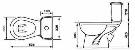 Оскольская керамика Дора Антивсплеск Стандарт Унитаз-компакт, горизонтальный выпуск, с сиденьем полипропилен, красный фото 2