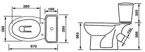 Оскольская керамика Элисса Стандарт Унитаз-компакт, косой выпуск, с сиденьем полипропилен, зеленый фото 2