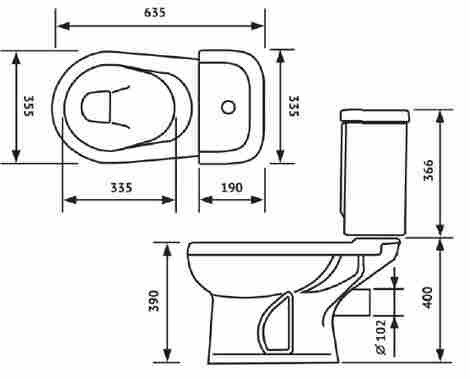 Оскольская керамика Ирида Стандарт Унитаз-компакт, горизонтальный выпуск, с сиденьем полипропилен, синий фото 2