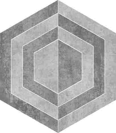Декор Scratch Grys Heksagon A Mat 26x29,8
