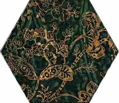 Декор Urban Colours Green Inserto Szklane Heksagon C (стекло) 17,1x19,8