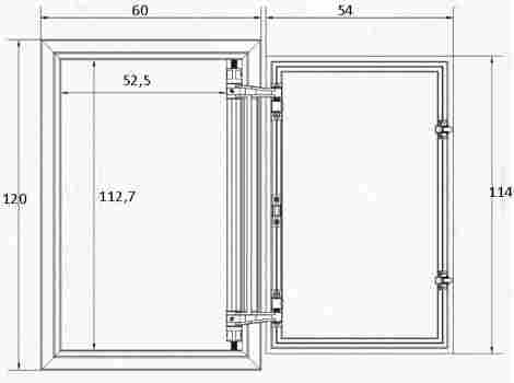 ППК Практика Евроформат Р ЕТР Люк-невидимка распашной 60х120 фото 2