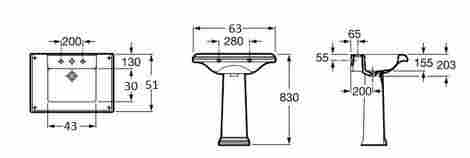 Roca America Раковина подвесная 63 см фото 2