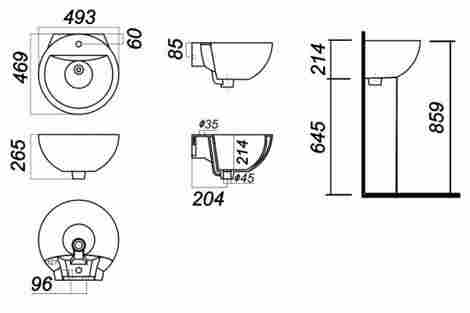 Sanita Luxe Art Раковина подвесная с отверстием под смеситель фото 2