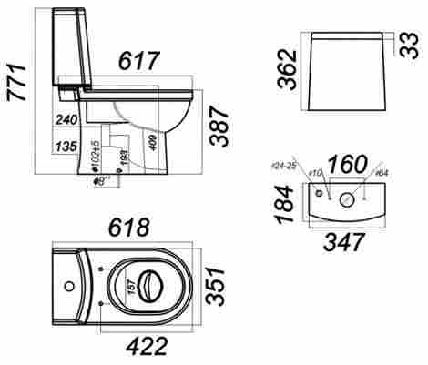 Sanita Luxe Best Color Red Унитаз-компакт, сиденье дюропласт плавное опускание, антивсплеск фото 2