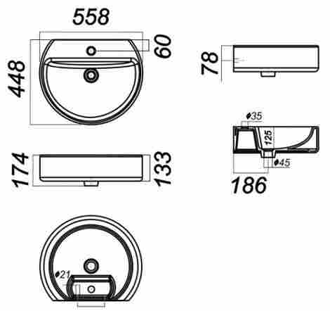 Sanita Luxe Best Раковина подвесная с отверстием под смеситель фото 2