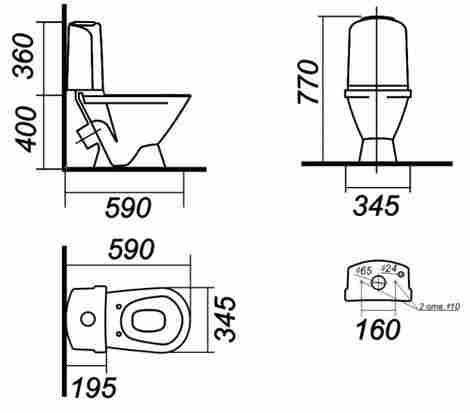 Sanita Luxe Classic Унитаз-компакт, сиденье термопласт плавное опускание фото 2