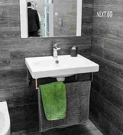 Sanita Luxe Next 60 Раковина подвесная с кронштейнами и полотенцедержателем фото 3