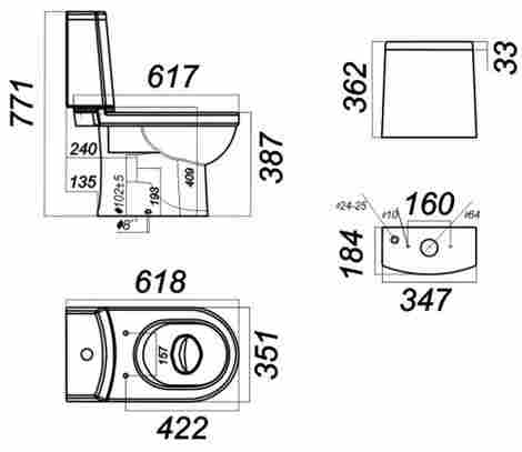 Sanita Luxe Next Унитаз-компакт, сиденье дюропласт плавное опускание фото 2