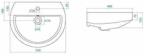 Santek Аллегро 55 Раковина подвесная фото 2