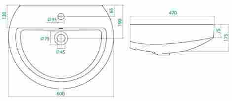 Santek Аллегро 60 Раковина подвесная фото 2