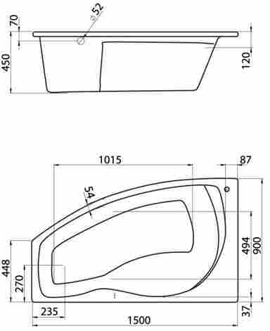 Santek Майорка 150x90 Ванна акриловая асимметричная, левая с гидромассажем (Basic) фото 2