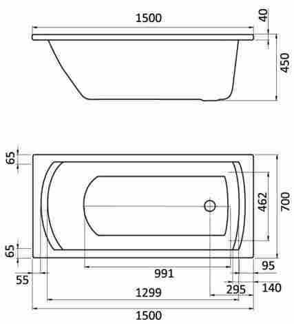 Santek Монако 150x70 Ванна акриловая прямоугольная без гидромассажа фото 2