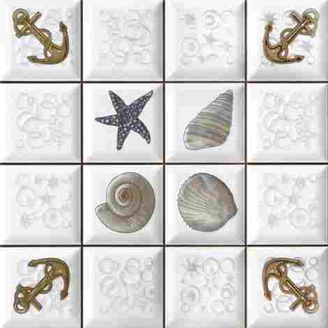 Декор Моно Бежевые ракушки 33x33