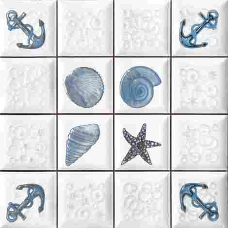 Декор Моно Синие ракушки 33x33