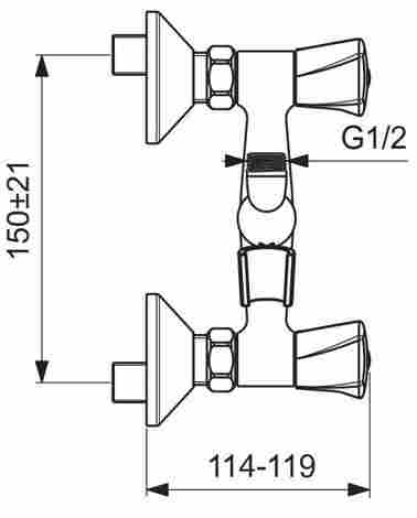 Vidima Life смеситель для душа настенный, двухвентильный фото 3