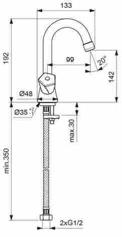 Vidima Life Смеситель для раковины, двухвентильный BA357AA фото 2