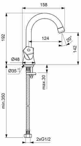Vidima Life Смеситель для раковины, двухвентильный BA358AA фото 2
