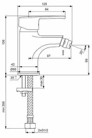 Vidima Uno смеситель для биде однорычажный фото 2