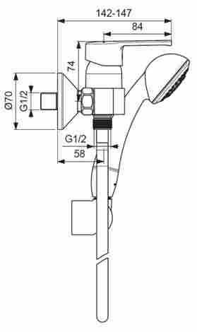 Vidima Uno смеситель для душа настенный, однорычажный BA237AA фото 3