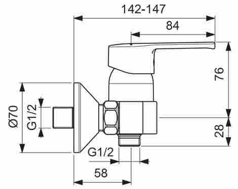 Vidima Uno смеситель для душа настенный, однорычажный BA321AA фото 2