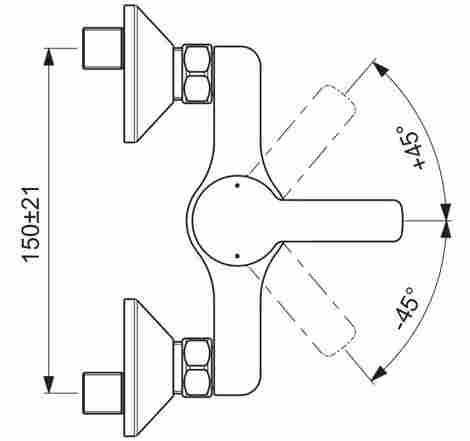 Vidima Uno смеситель для душа настенный, однорычажный BA321AA фото 3