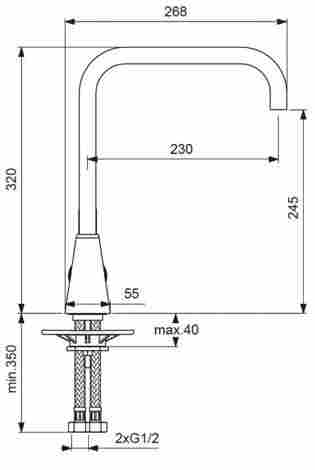 Vidima Uno смеситель для кухни, однорычажный фото 2
