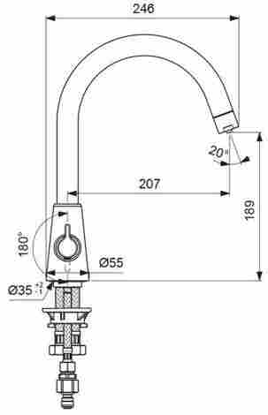 Vidima Uno смеситель для кухни с подключением к фильтру с питьевой водой фото 4