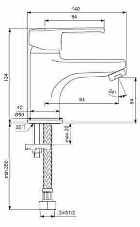 Vidima Uno Смеситель для раковины, однорычажный BA234AA фото 2