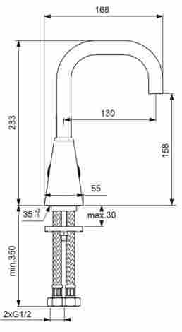 Vidima Uno Смеситель для раковины, однорычажный, с боковой рукояткой BA235AA фото 2