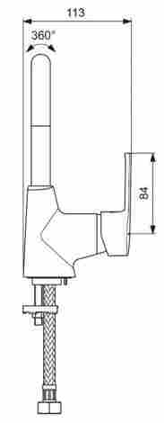 Vidima Uno Смеситель для раковины, однорычажный, с боковой рукояткой BA235AA фото 3