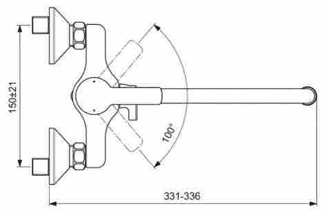 Vidima Uno смеситель для ванны с душем, однорычажный, с длинным изливом BA239AA фото 3