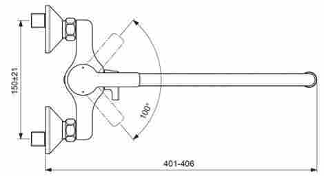 Vidima Uno смеситель для ванны с душем, однорычажный, с длинным изливом BA240AA фото 3