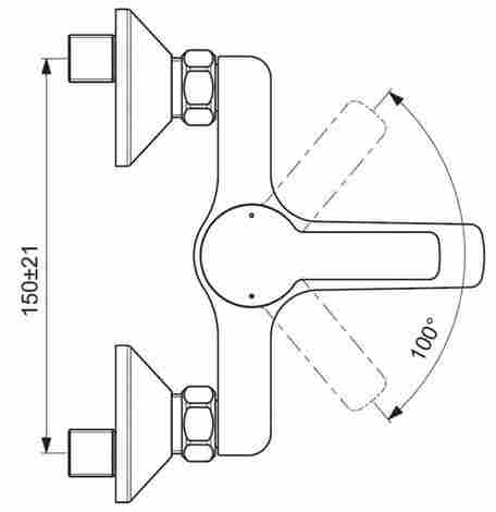 Vidima Uno смеситель для ванны с душем, однорычажный, с коротким изливом BA238AA фото 3