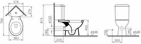 Vitra Arkitekt Унитаз-компакт угловой 9754B003-7201 с сиденьем дюропласт, плавное опускание фото 2
