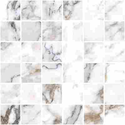 Мозаика Marble-X Бреча Капрайа Белый Лаппато Ректификат 5х5 фото 2