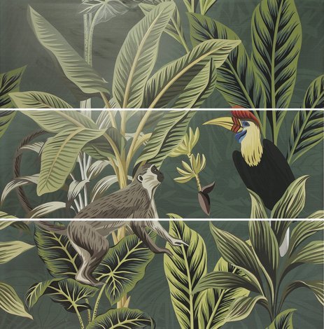 Панно Decor Set (3) Abc Toucan Green 120x120