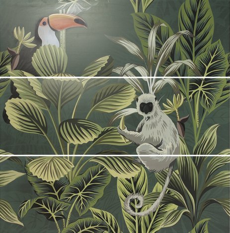 Панно Decor Set (3) Def Toucan Green 120x120